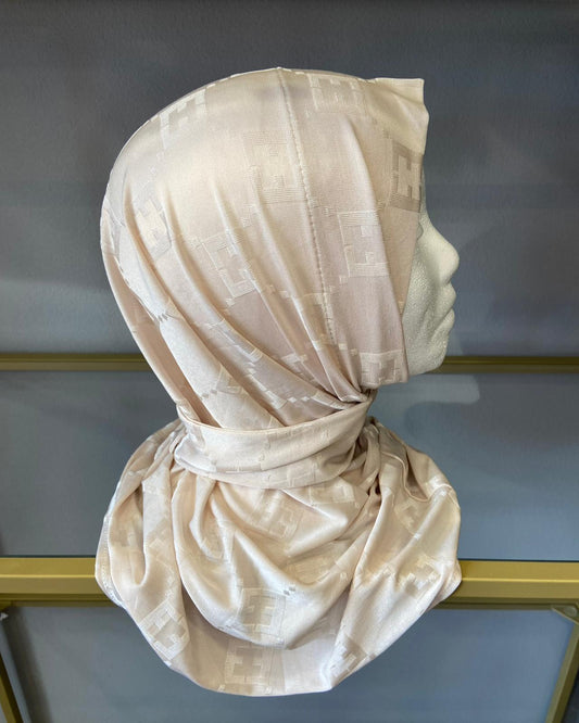 Velo in Satin Jacquard Tono su Tono