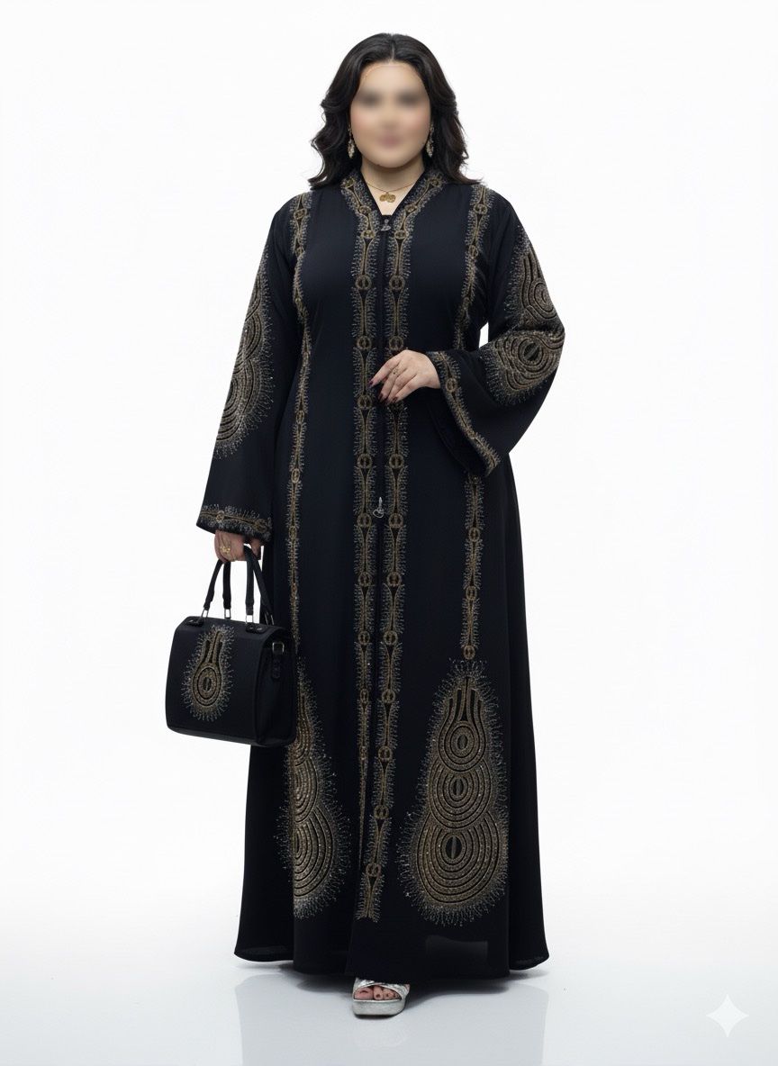 Abaya lunga con borsetta