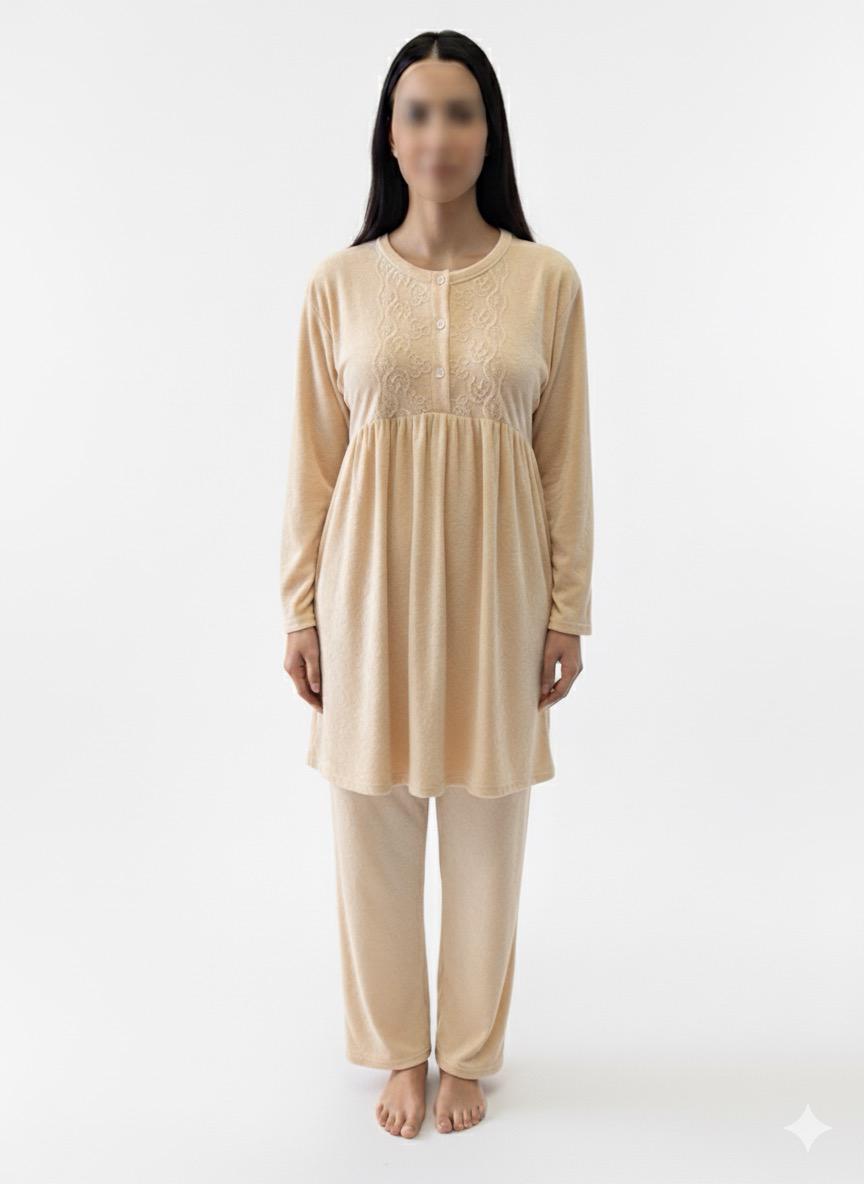 Linea Notte in Ciniglia con Dettagli in Pizzo - Eleganza Morbida